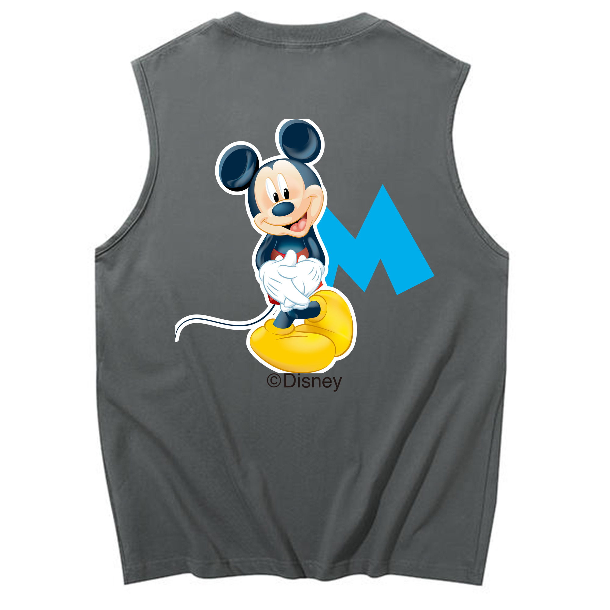 ミッキーマウス Mickey Mouse コットン100％タンクトップ（背面プリント）
